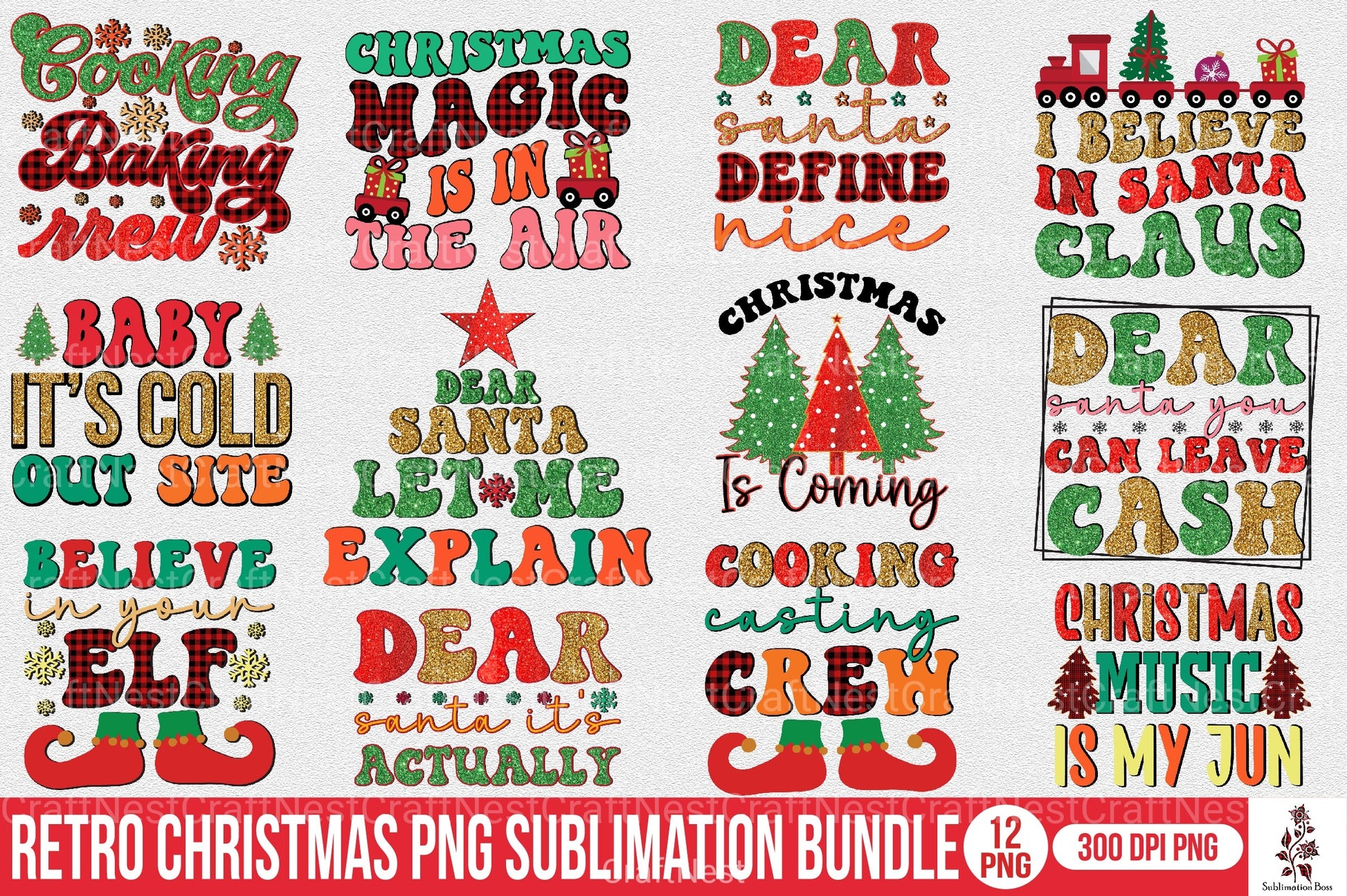 Christmas Craft Designs Clipart Bundle - CraftNest - Digital Crafting and Art