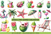 Green & Pink Summer Clipart