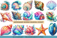 Summer Seashell Clipart - CraftNest - Digital Crafting and Art