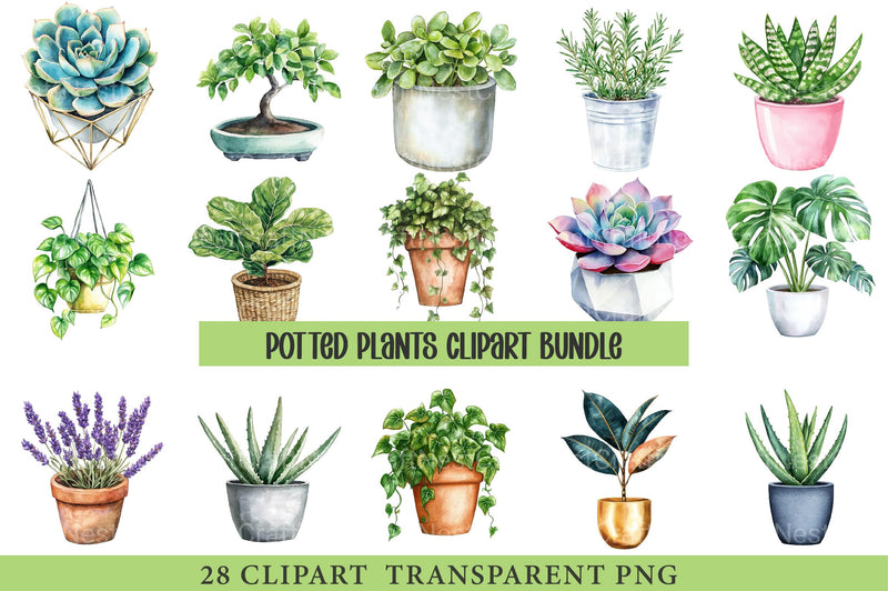 Potted Plants Clipart - CraftNest - Digital Crafting and Art