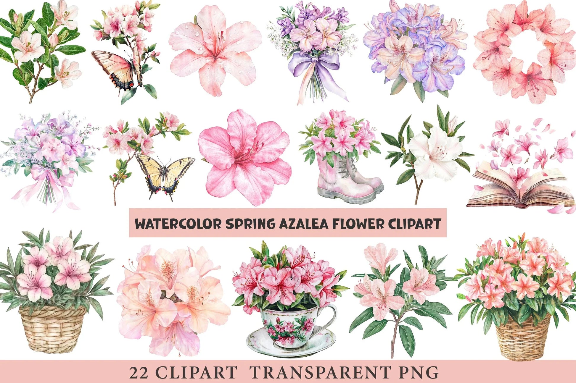 Spring Azalea Flower Clipart - CraftNest - Digital Crafting and Art