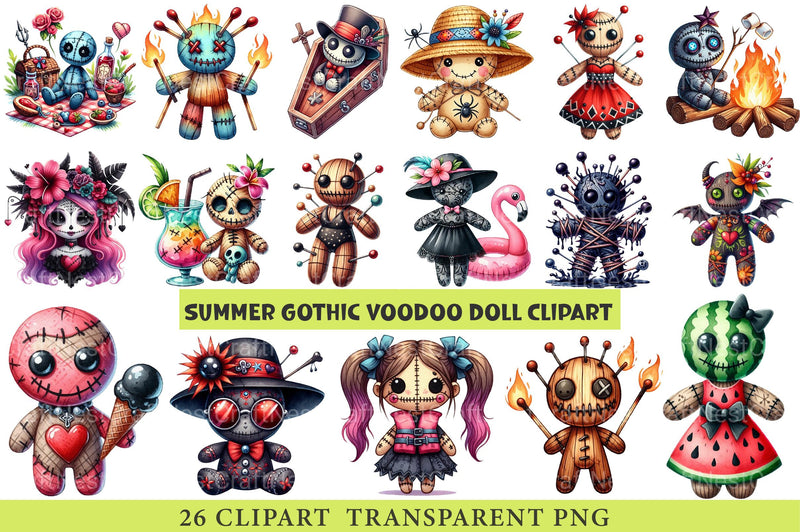 Summer Gothic Voodoo Doll Clipart - CraftNest - Digital Crafting and Art