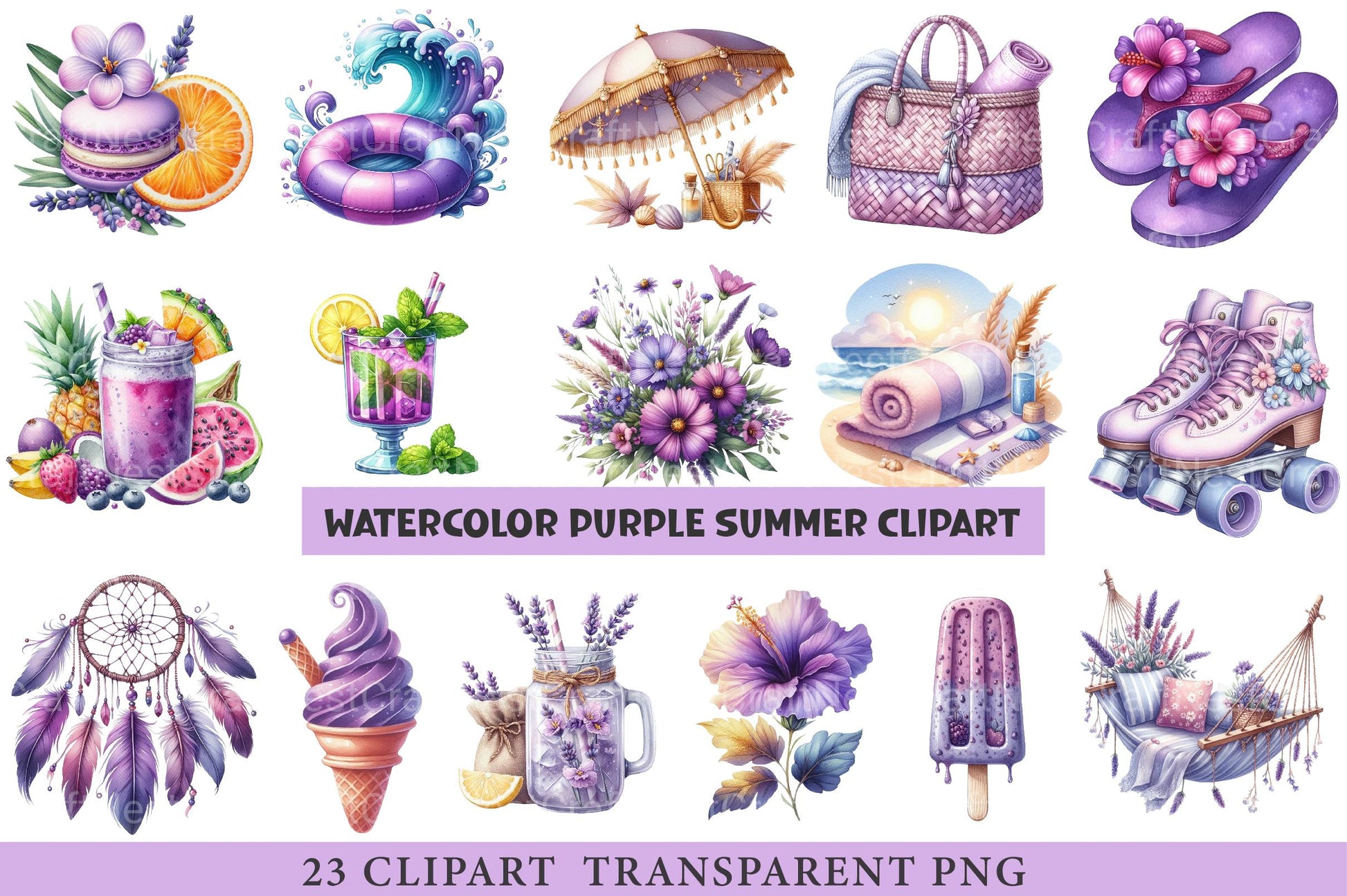 Purple Summer Clipart 1 - CraftNest - Digital Crafting and Art