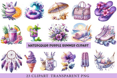 Purple Summer Clipart 1 - CraftNest - Digital Crafting and Art