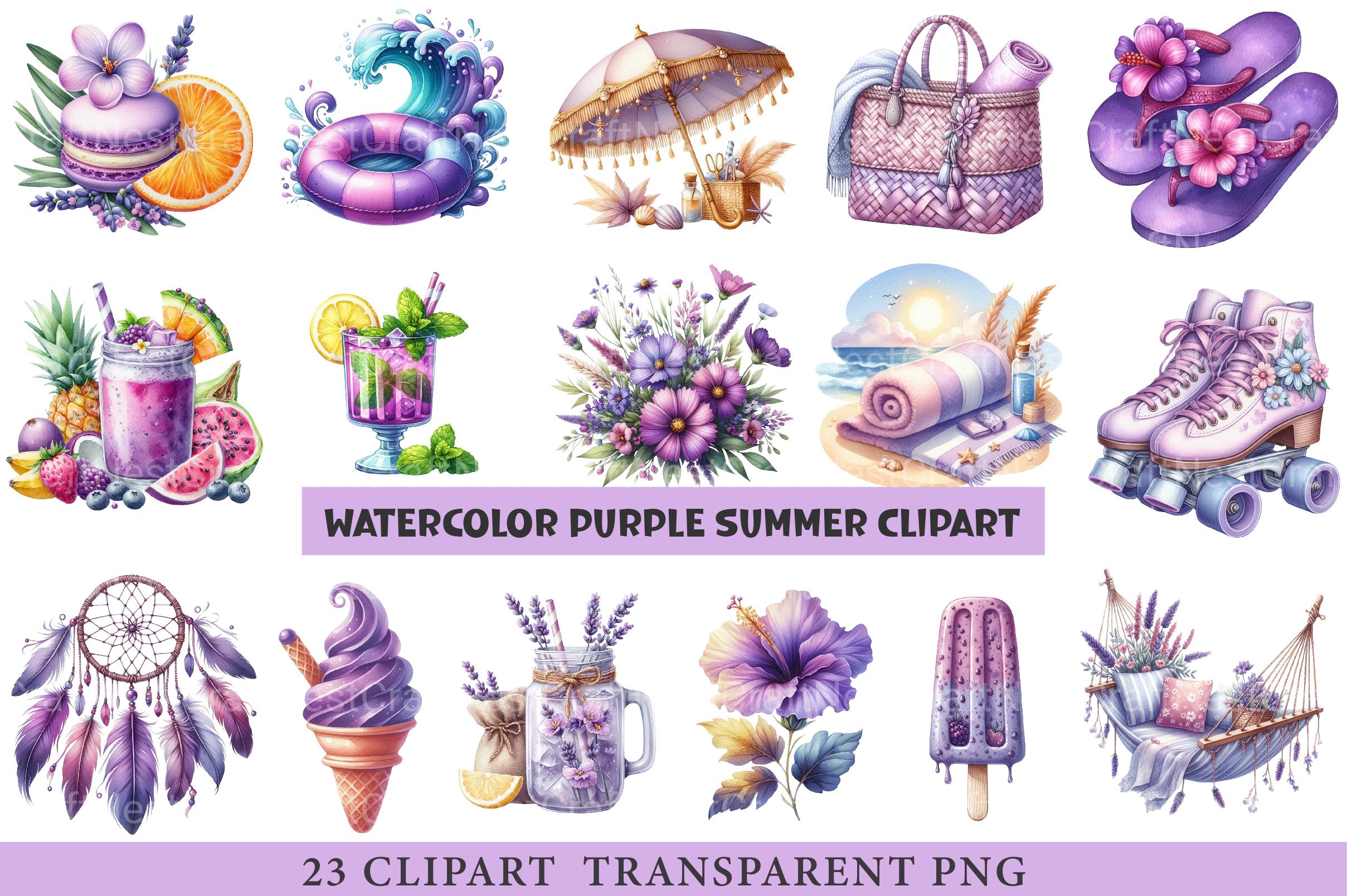 Purple Summer Clipart 1 - CraftNest - Digital Crafting and Art