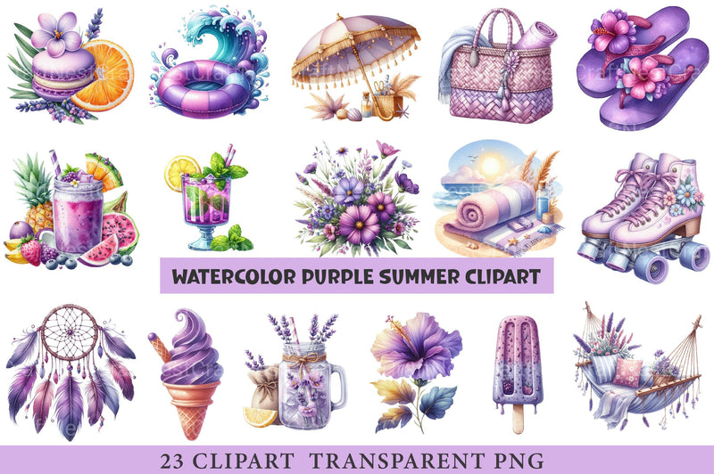 Purple Summer Clipart 1 - CraftNest - Digital Crafting and Art