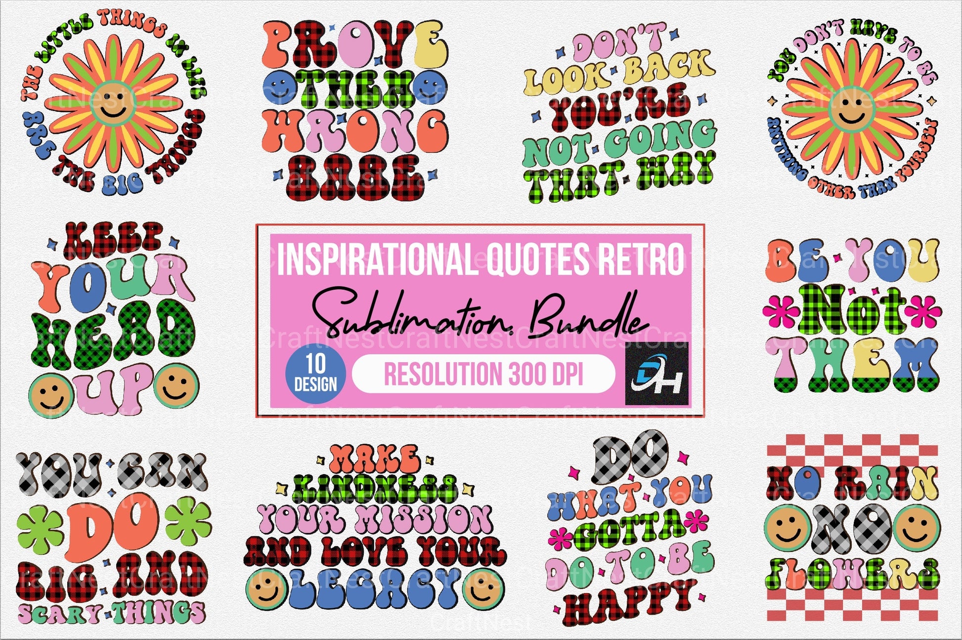 Inspirational Retro Quotes Clipart Bundle - CraftNest - Digital Crafting and Art