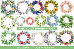 Summer Wreath Clipart - CraftNest - Digital Crafting and Art