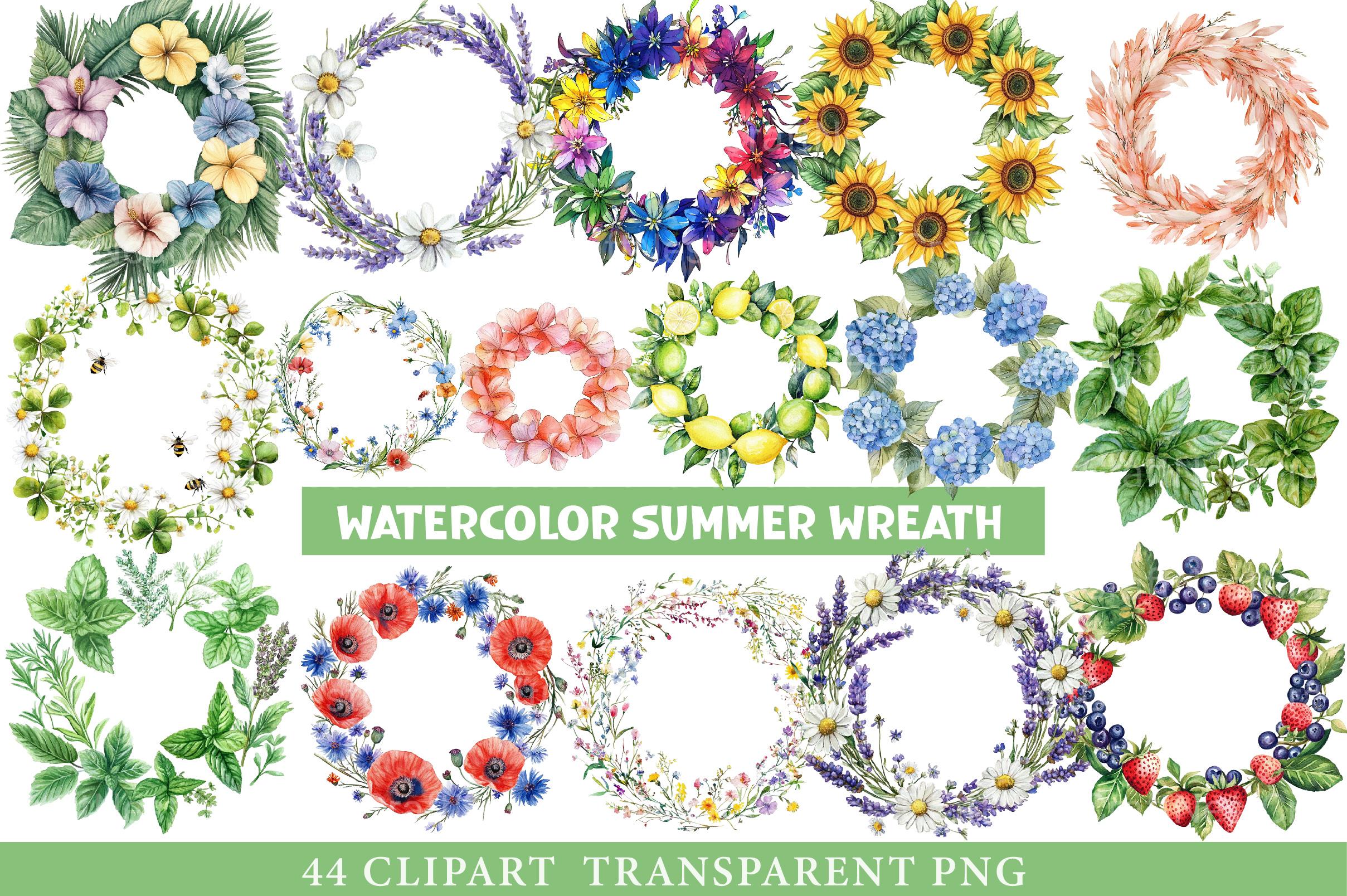 Summer Wreath Clipart - CraftNest - Digital Crafting and Art