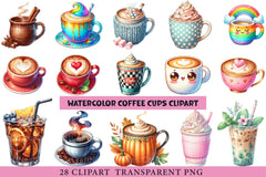 Coffee Cups Clipart - CraftNest - Digital Crafting and Art