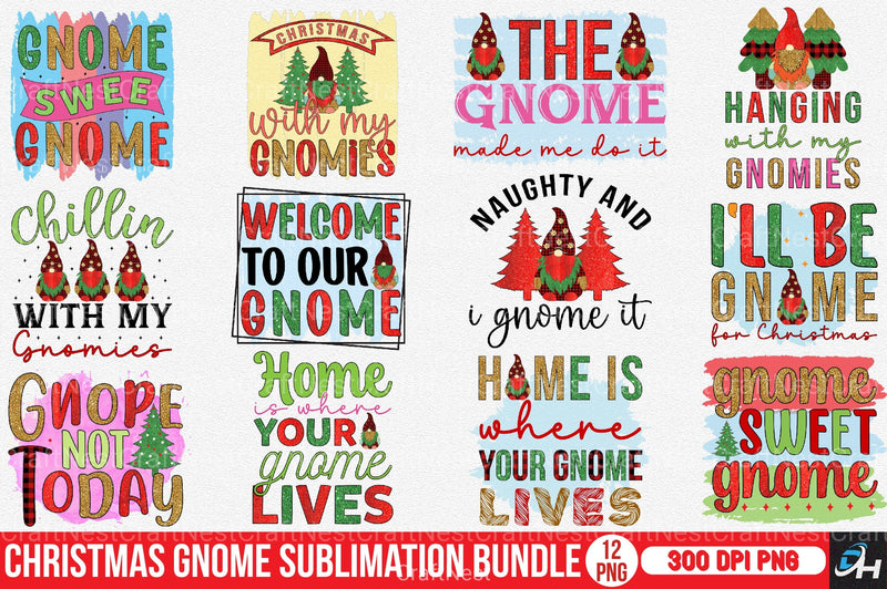 Christmas Gnome Clipart Bundle 10 - CraftNest - Digital Crafting and Art
