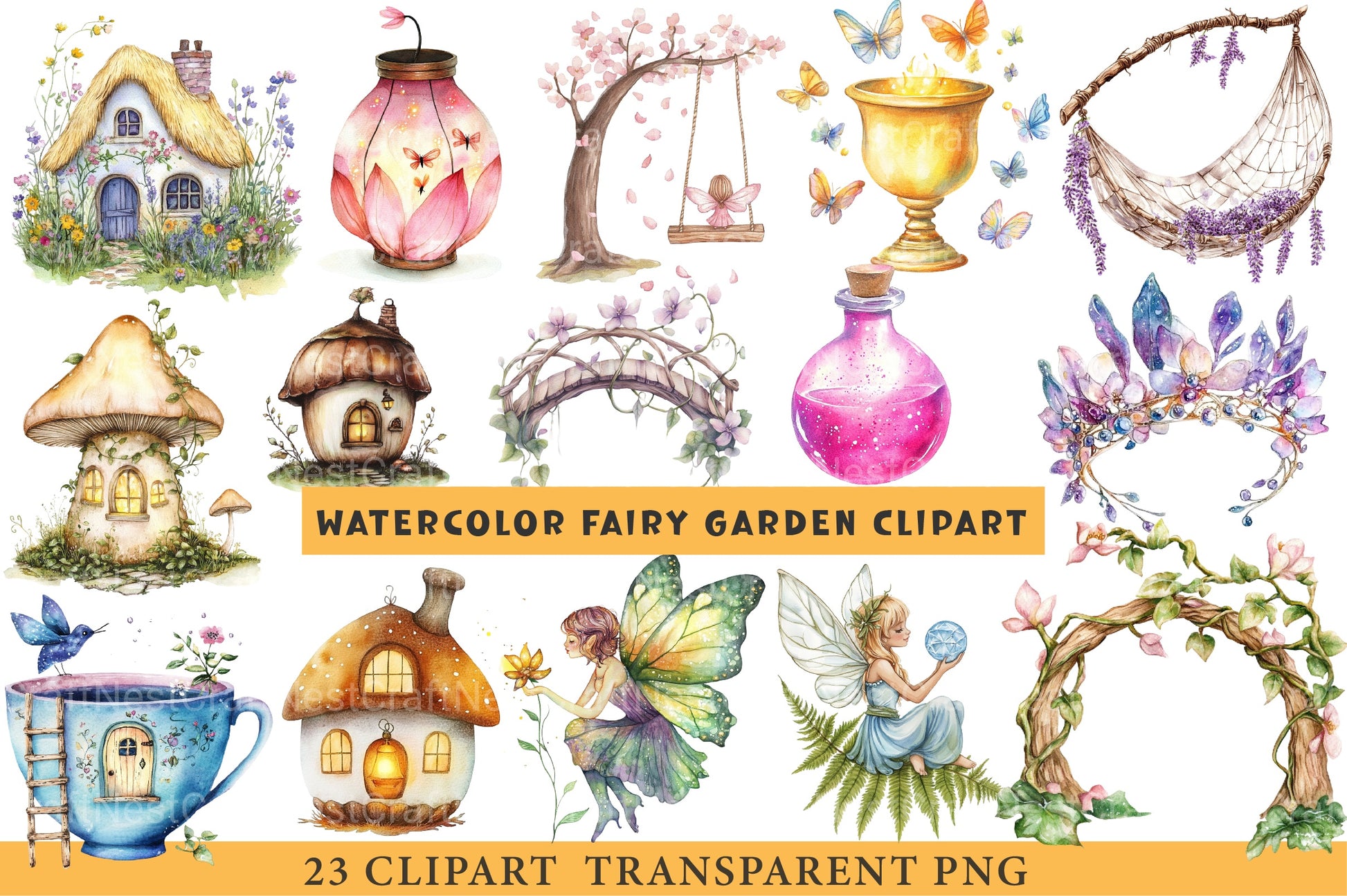 Fairy Garden Clipart Bundle - CraftNest - Digital Crafting and Art