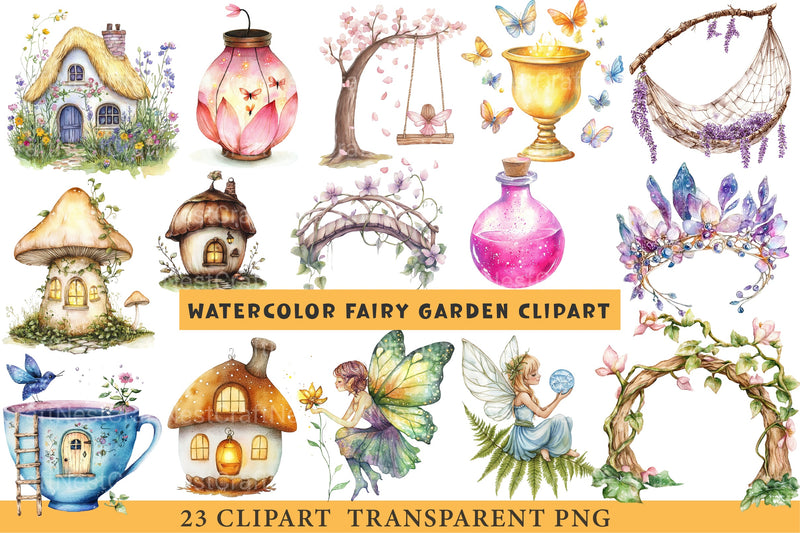 Fairy Garden Clipart Bundle - CraftNest - Digital Crafting and Art