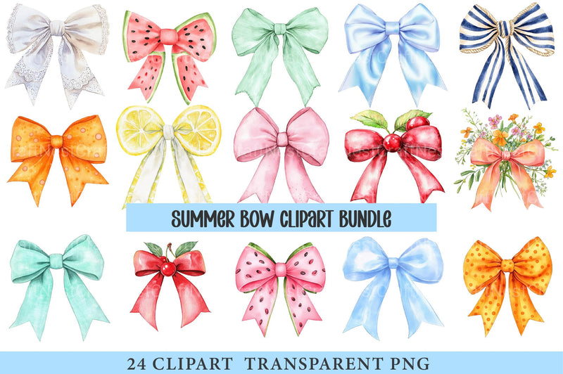 Summer Bow Clipart - CraftNest - Digital Crafting and Art