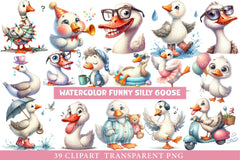 Funny Silly Goose Clipart Bundle - CraftNest - Digital Crafting and Art