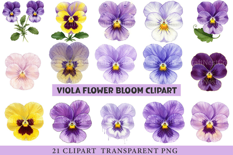 Viola Flower Bloom Clipart - CraftNest - Digital Crafting and Art