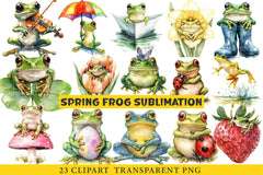 Spring Frog Clipart - CraftNest - Digital Crafting and Art