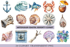 Coastal Serenity Clipart - CraftNest - Digital Crafting and Art