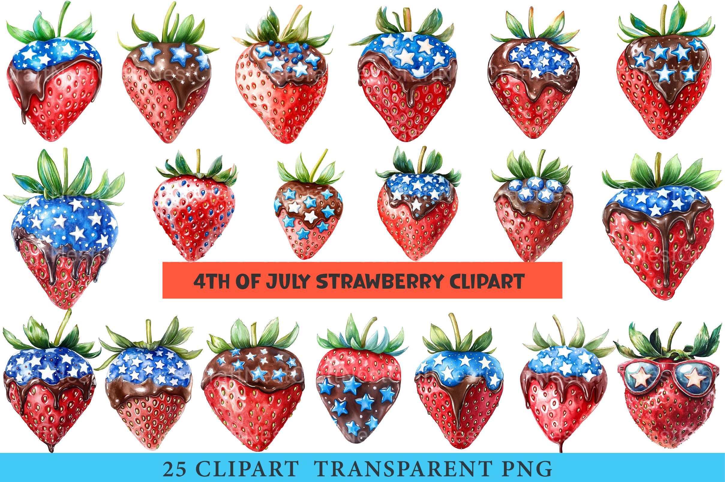 4th of July Strawberry Clipart - CraftNest - Digital Crafting and Art
