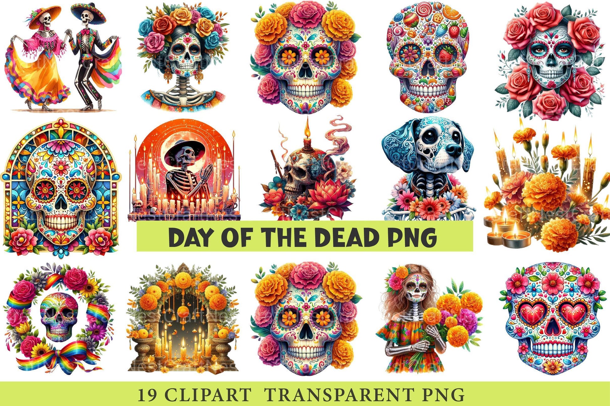 Day of the Dead Clipart - CraftNest - Digital Crafting and Art