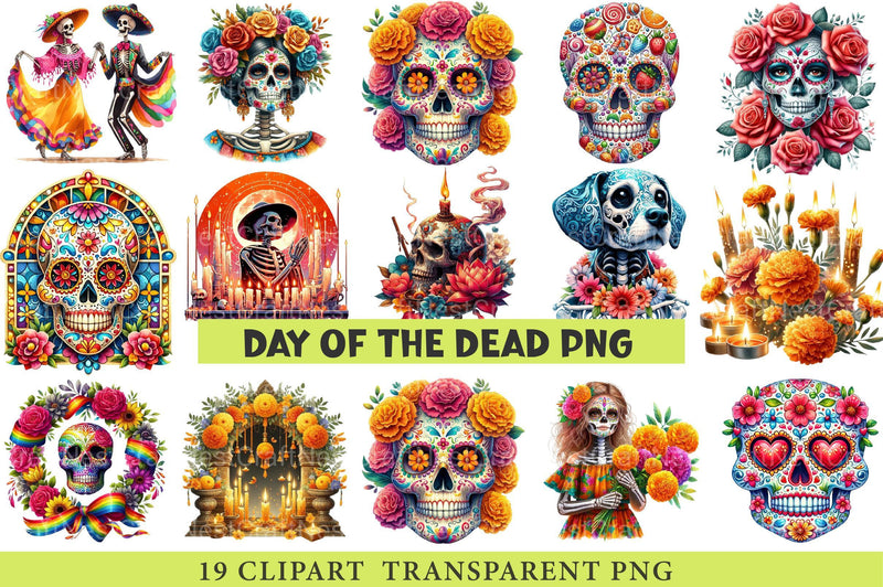 Day of the Dead Clipart - CraftNest - Digital Crafting and Art