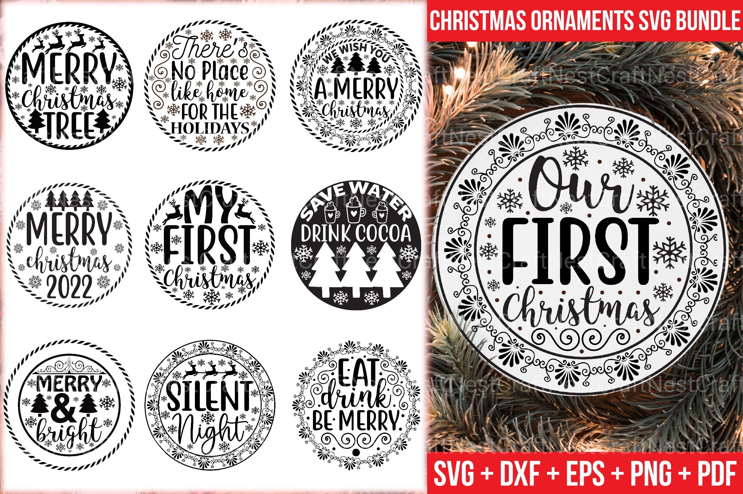 Christmas Ornaments Bundle - CraftNest - Digital Crafting and Art