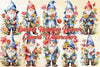 Gnome Holding Flower Clipart Bundle