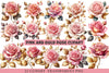 Pink and Gold Rose Clipart