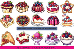 Berry Dessert 4th of July Clipart - CraftNest - Digital Crafting and Art