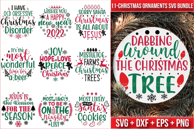 Christmas Ornaments Bundle 55 - CraftNest - Digital Crafting and Art