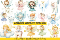 Mascot Cute Tooth Fairy Clipart Bundle - CraftNest - Digital Crafting and Art
