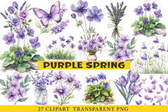 Purple Spring Clipart - CraftNest - Digital Crafting and Art