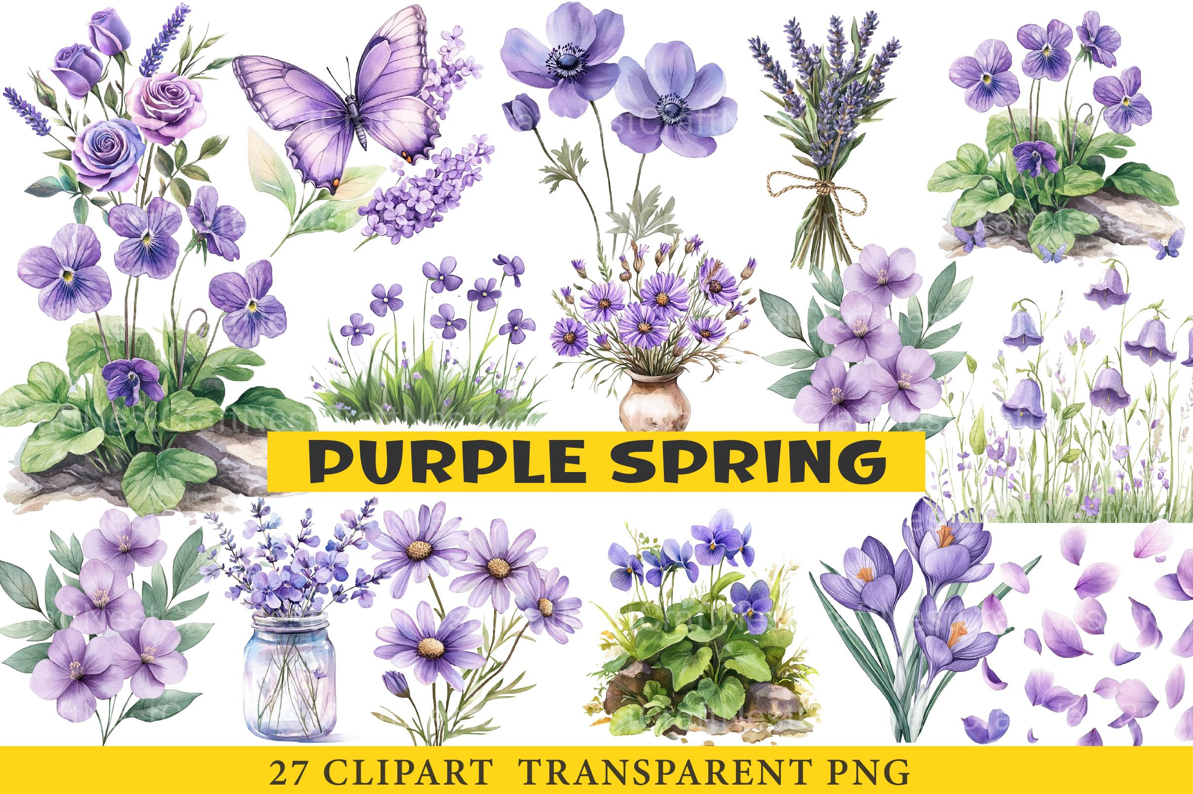Purple Spring Clipart - CraftNest - Digital Crafting and Art