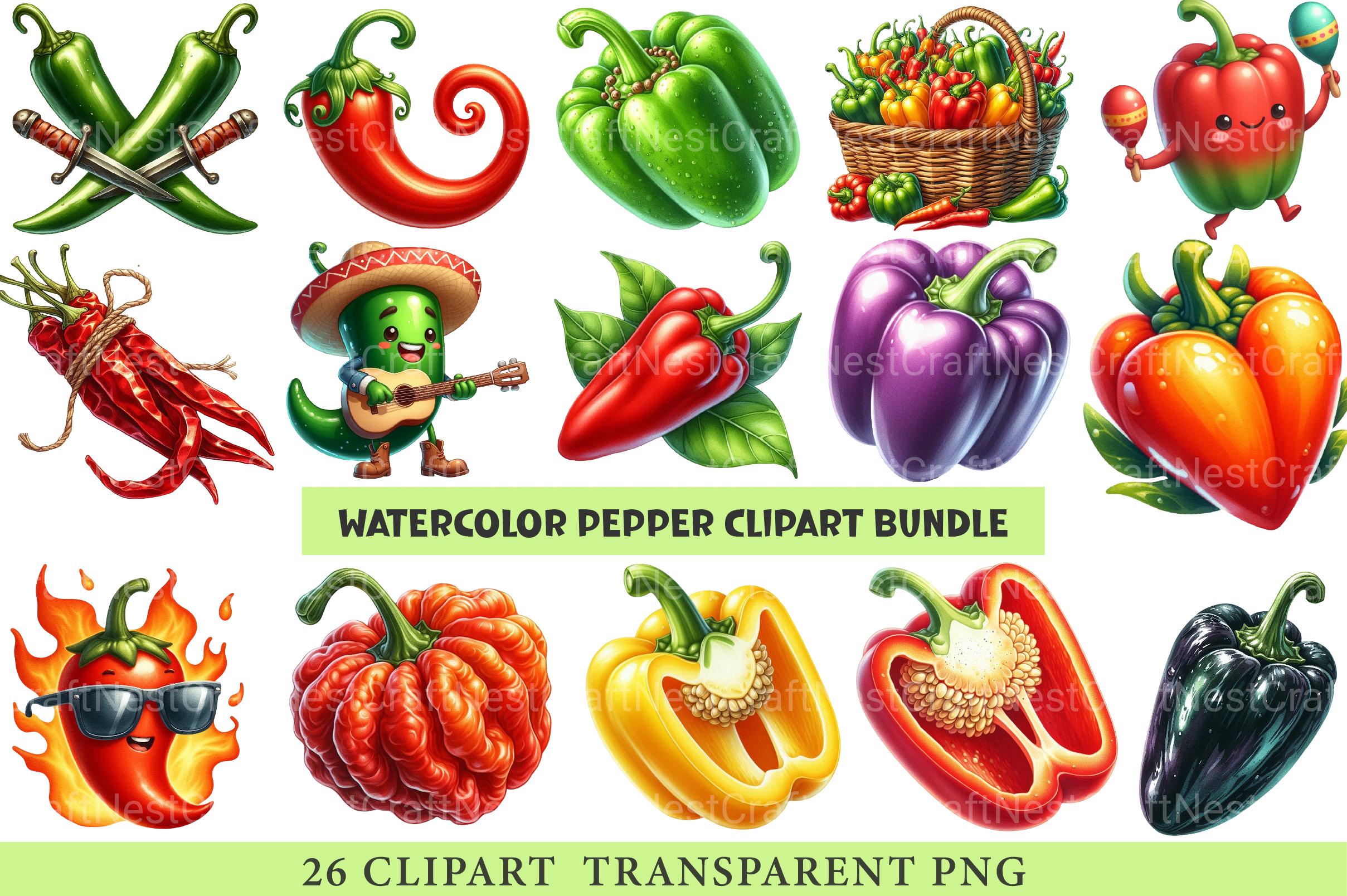 Pepper Clipart Bundle - CraftNest - Digital Crafting and Art