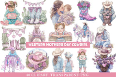 Western Mothers Day Cowgirl Clipart - CraftNest - Digital Crafting and Art
