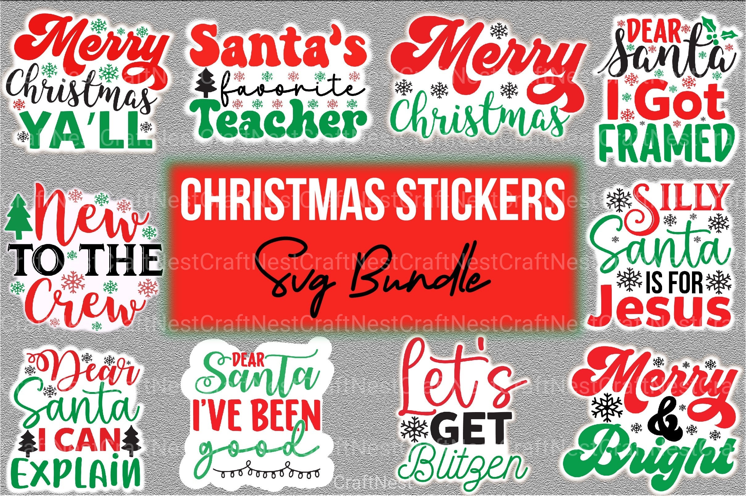 Christmas Stickers Bundle - CraftNest - Digital Crafting and Art