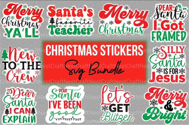 Christmas Stickers Bundle - CraftNest - Digital Crafting and Art