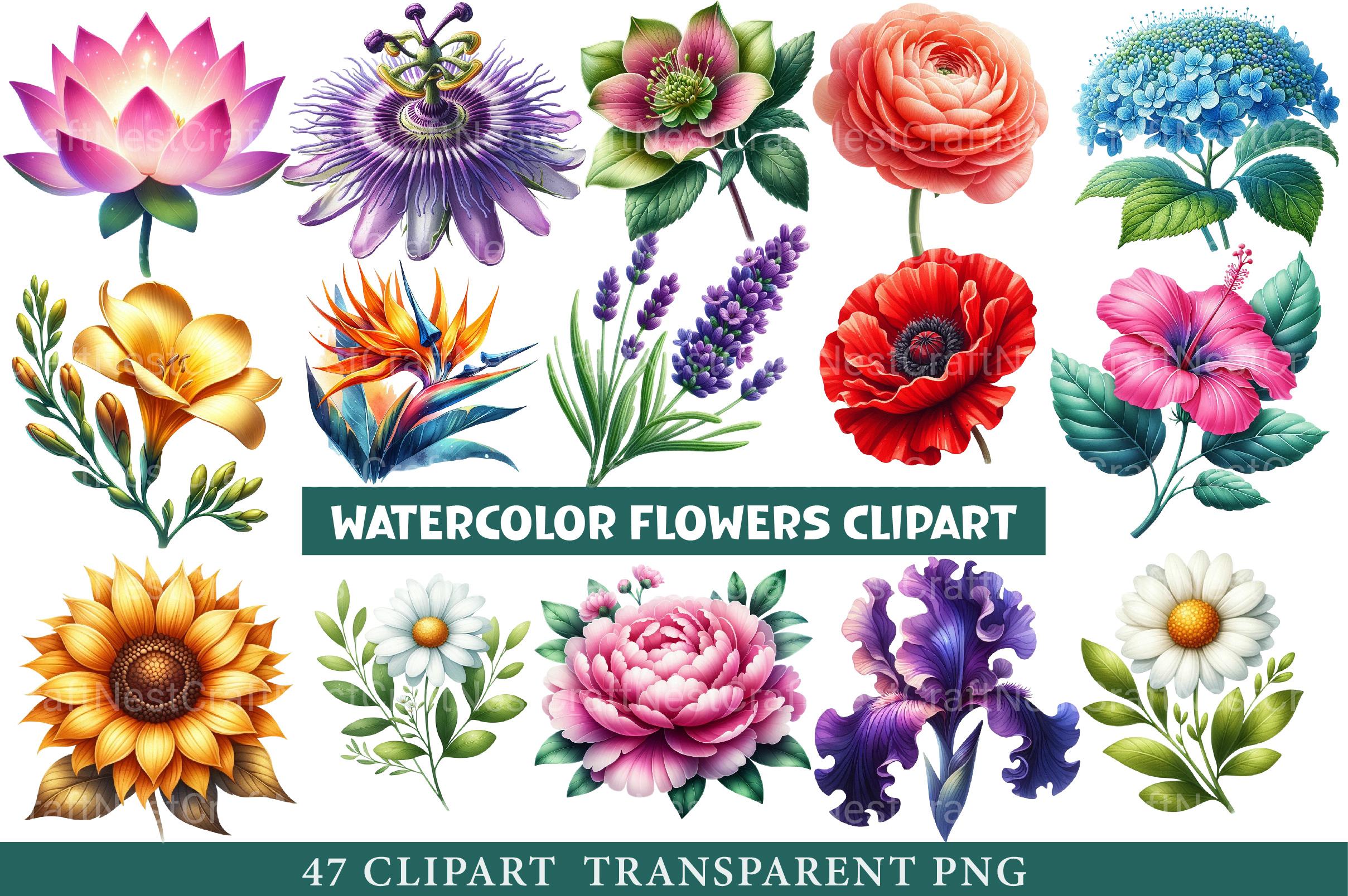 Flowers Clipart - CraftNest - Digital Crafting and Art