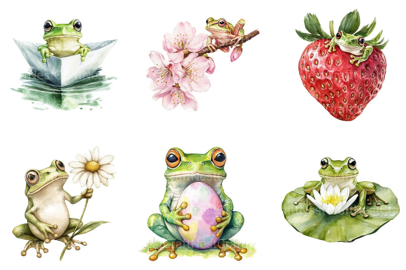 Spring Frog Clipart - CraftNest - Digital Crafting and Art