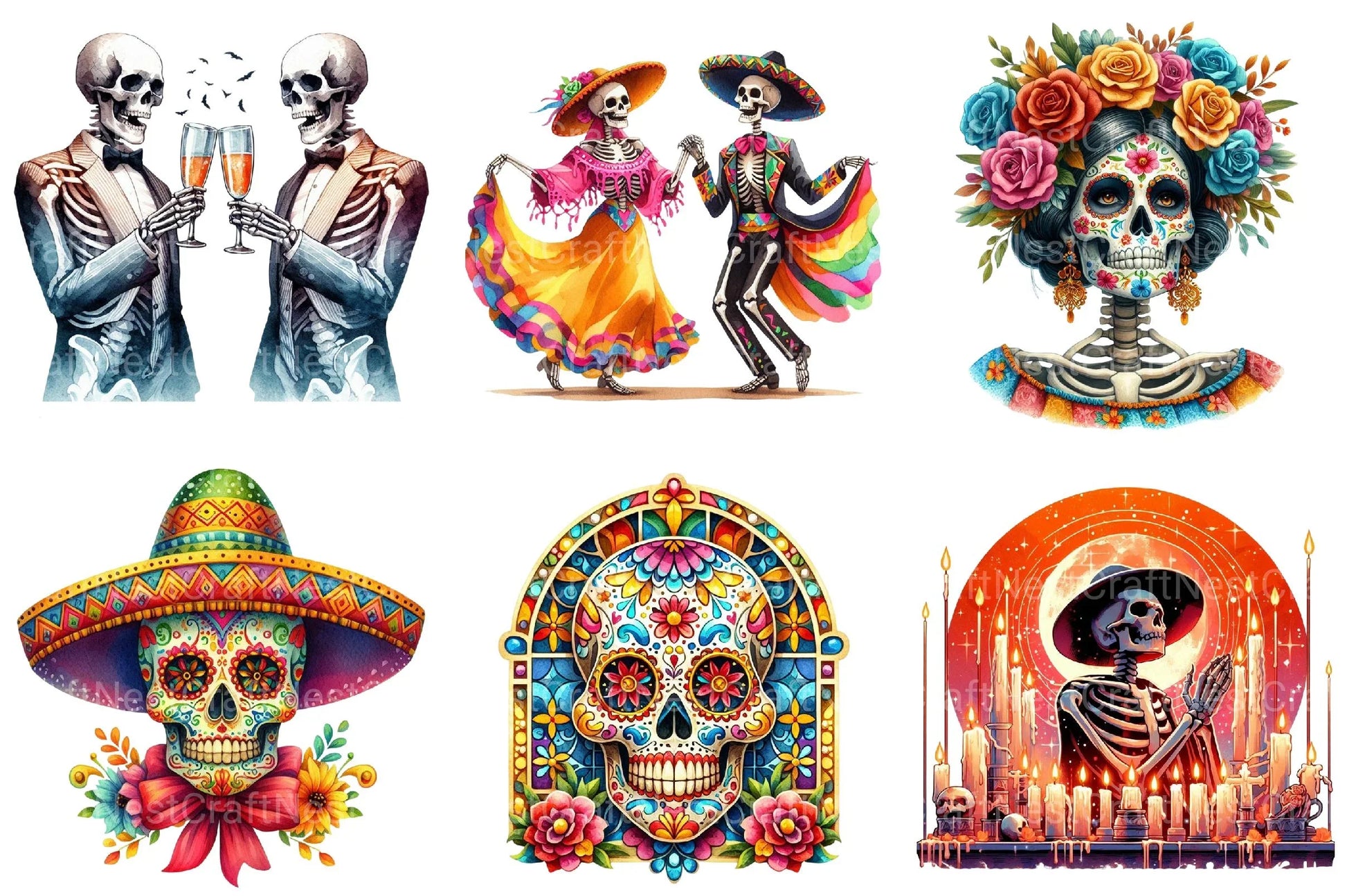 Day of the Dead Clipart - CraftNest - Digital Crafting and Art