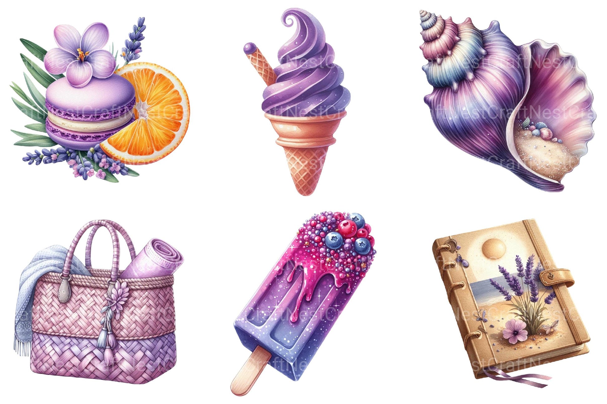Purple Summer Clipart 1 - CraftNest - Digital Crafting and Art