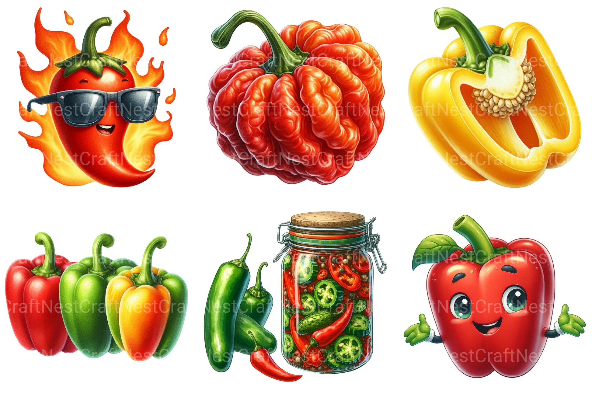 Pepper Clipart Bundle - CraftNest - Digital Crafting and Art