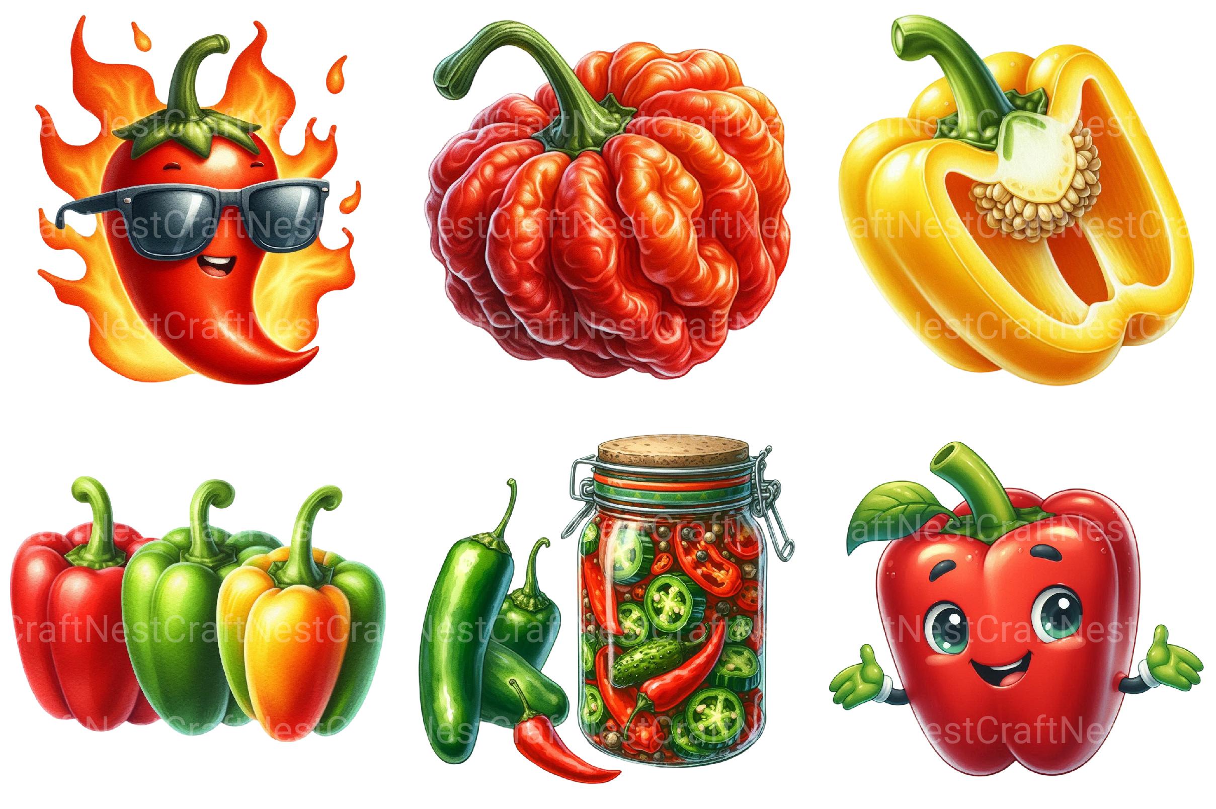 Pepper Clipart Bundle - CraftNest - Digital Crafting and Art