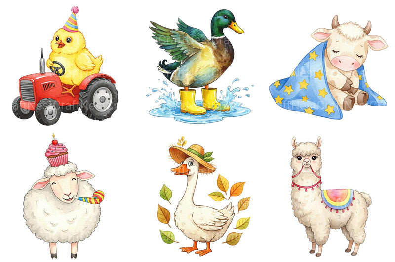 Cute Farm Animals Clipart 2 - CraftNest - Digital Crafting and Art