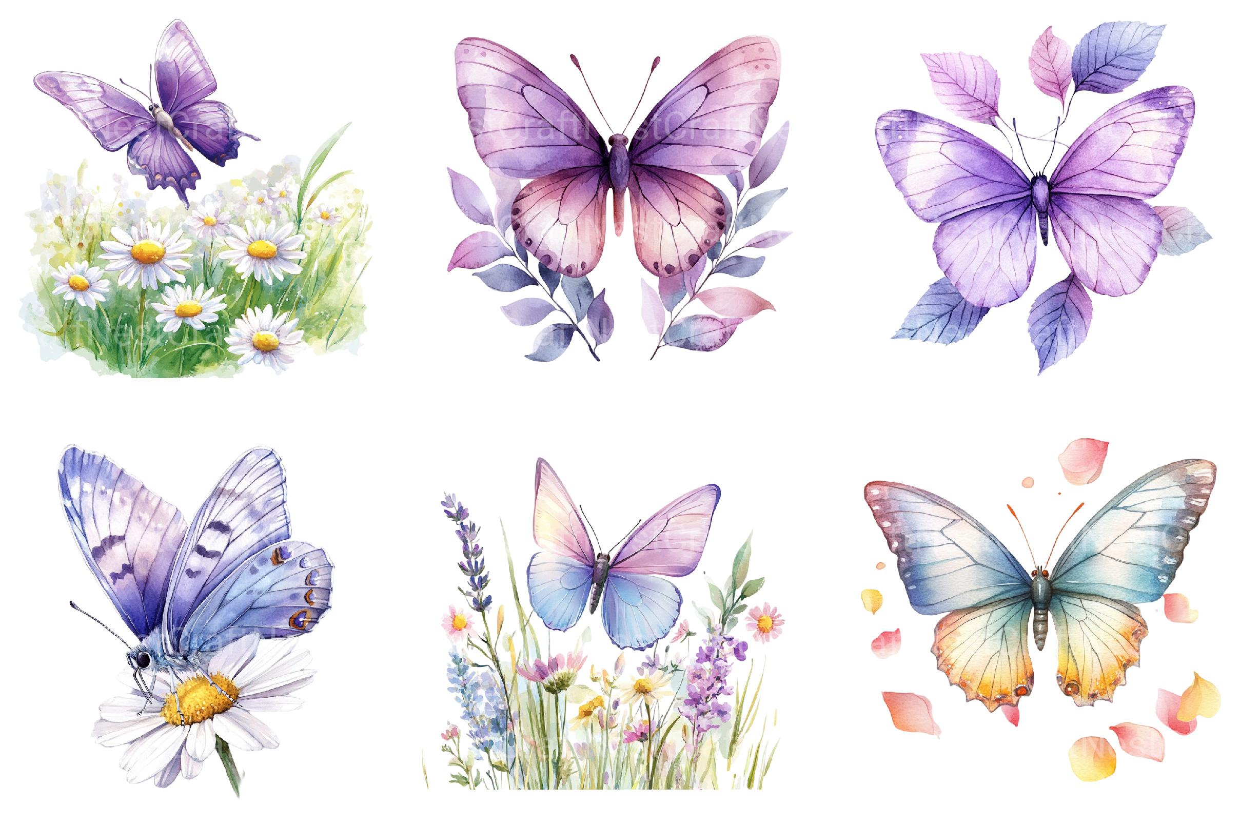 Purple Spring Butterfly Clipart - CraftNest - Digital Crafting and Art