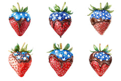 4th of July Strawberry Clipart - CraftNest - Digital Crafting and Art
