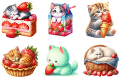 Strawberry Cat Clipart 1 - CraftNest - Digital Crafting and Art