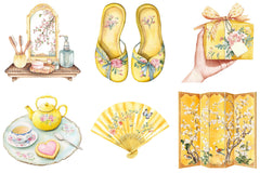 Yellow Chinoiserie Mother’s Day Clipart - CraftNest - Digital Crafting and Art