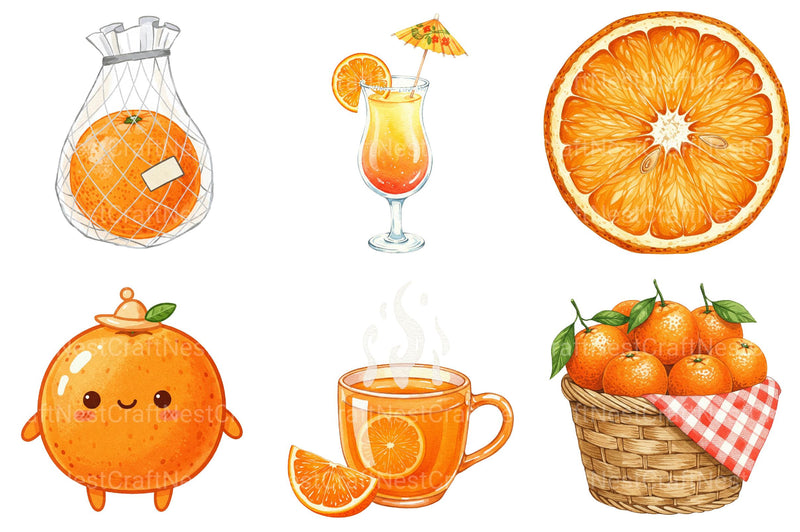 Citrus Orange Clipart - CraftNest - Digital Crafting and Art