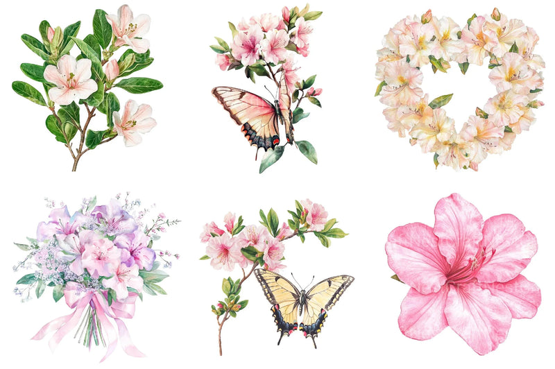 Spring Azalea Flower Clipart - CraftNest - Digital Crafting and Art